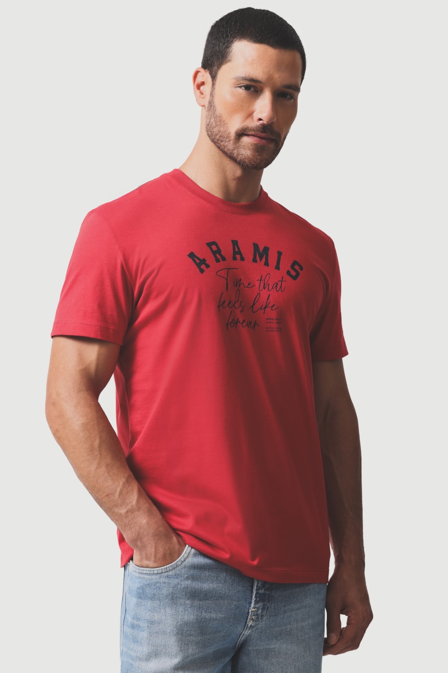 Camiseta Manga Curta Estampa Times Vermelho Aramis 115 — foto 1 de 5