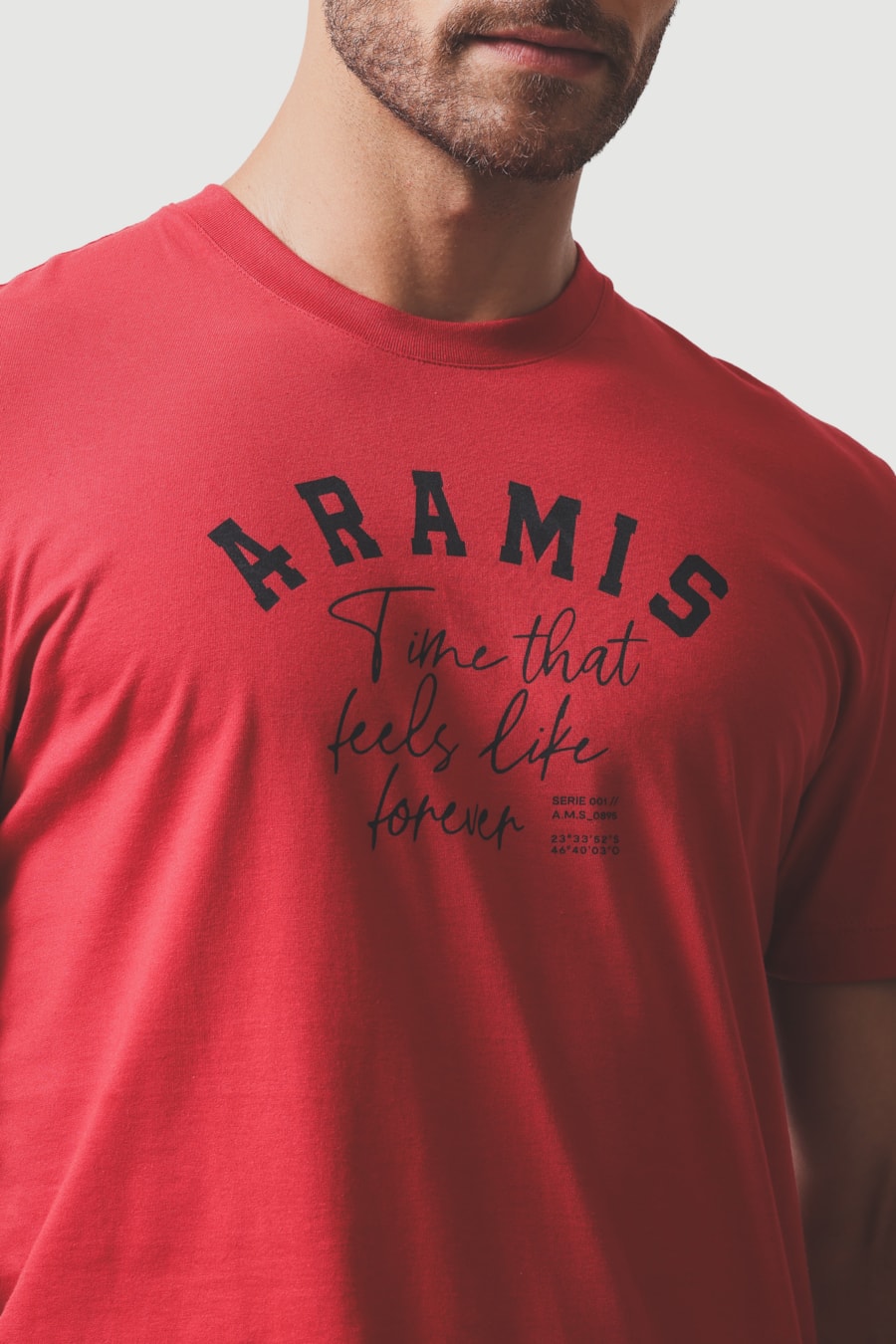 Camiseta Manga Curta Estampa Times Vermelho Aramis 115 — foto 3 de 5