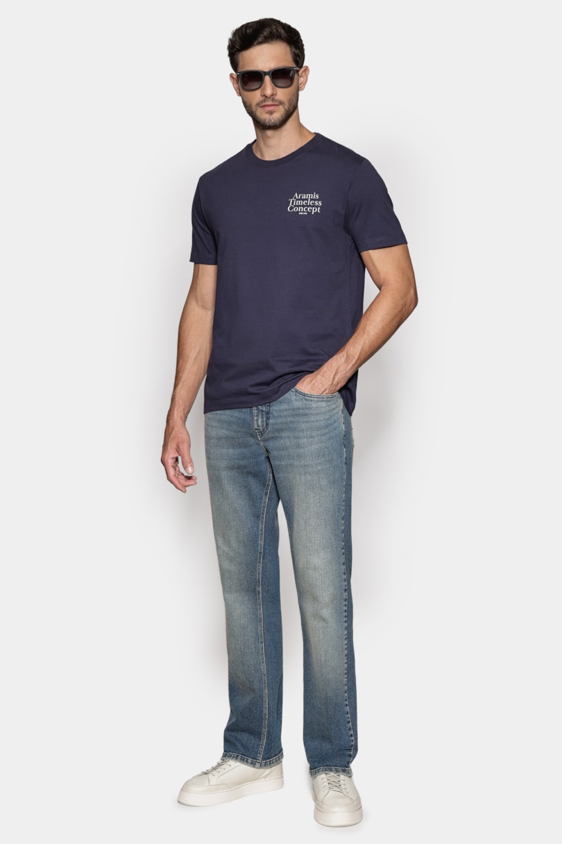 Camiseta Manga Curta Estampada Timeless Concept Navy