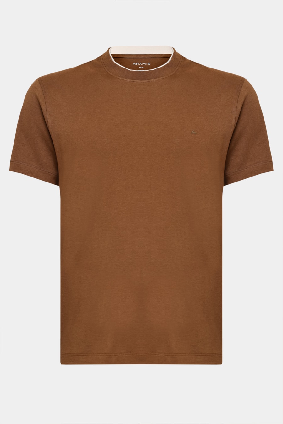 Camiseta Manga Curta Fio 60 Com Detalhe na Gola Cacau 118 — foto 5 de 5