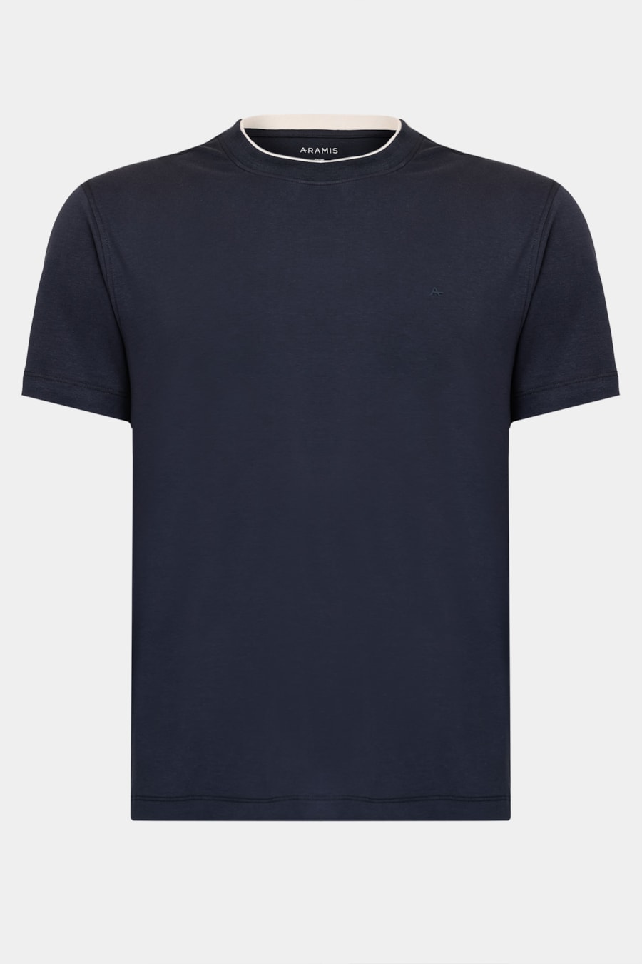 Camiseta Manga Curta Fio 60 Com Detalhe na Gola Marinho — foto 5 de 5
