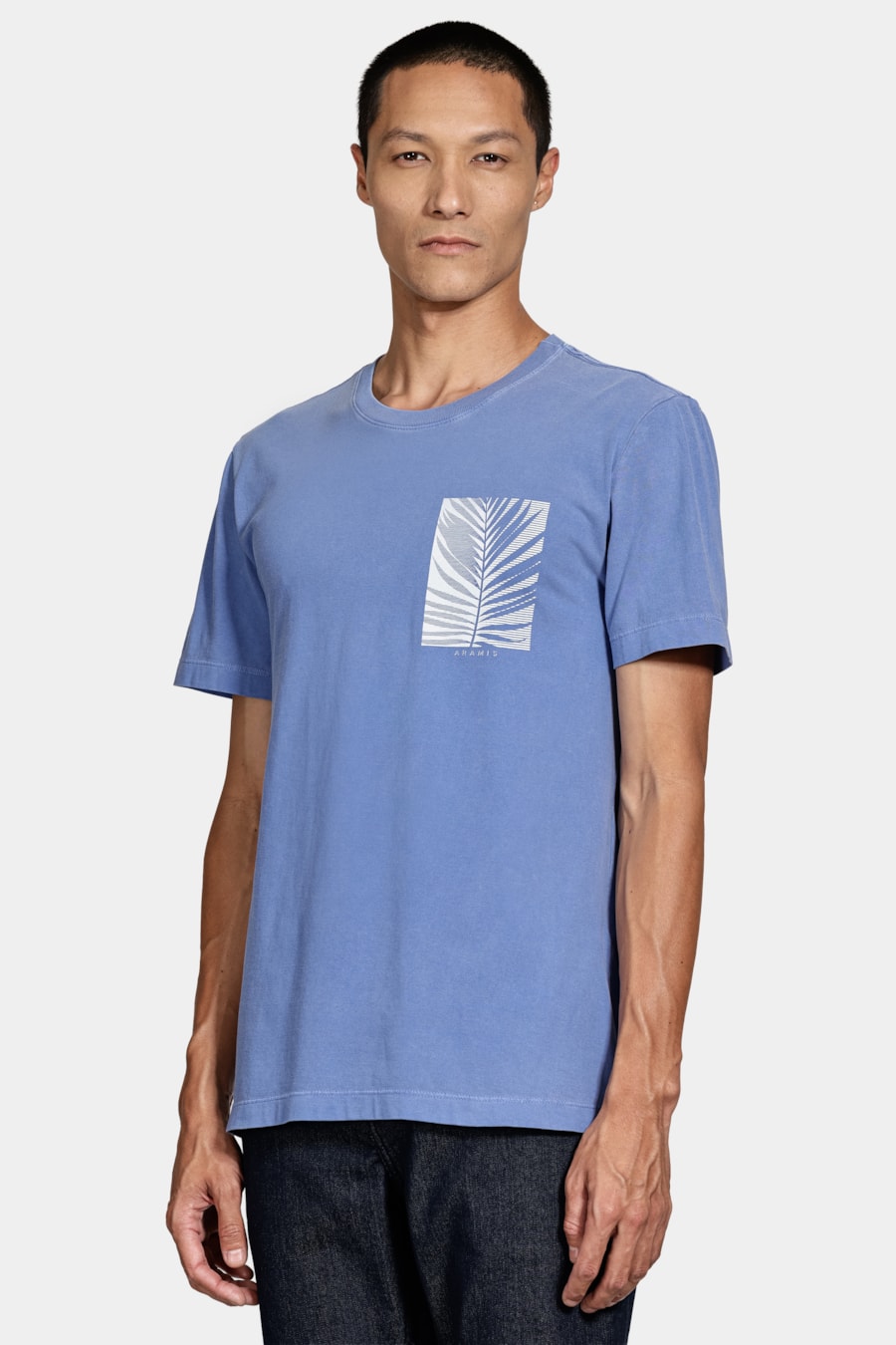 Camiseta Manga Curta Folha Listra Azul Royal 114 — foto 1 de 5