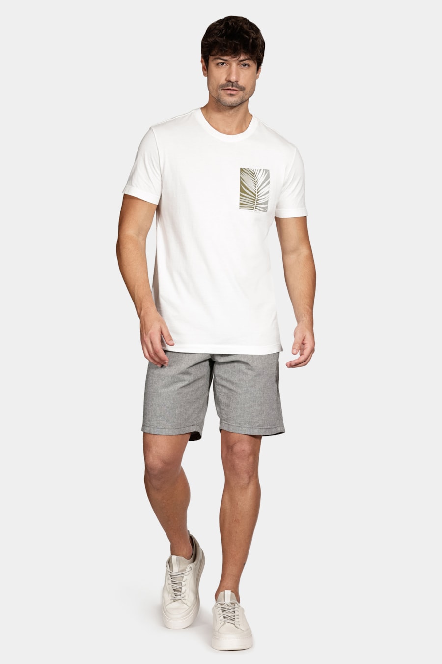 Camiseta Manga Curta Folha Listra Off White — foto 2 de 5