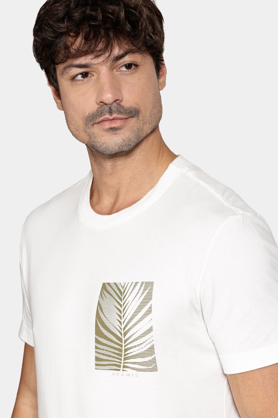 Camiseta Manga Curta Folha Listra Off White — foto 3 de 5