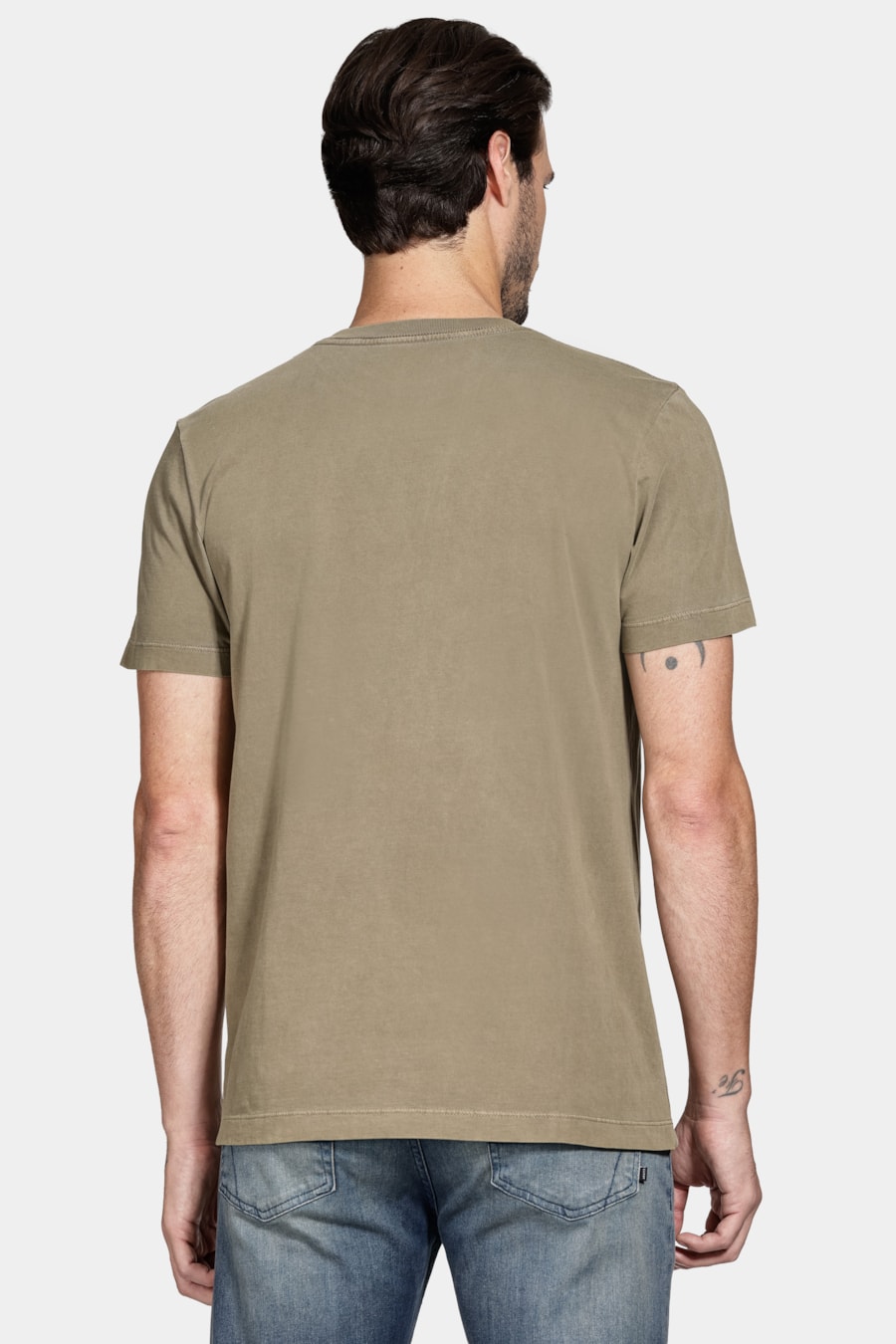 Camiseta Manga Curta Folha Listra Oliva 116 — foto 4 de 5