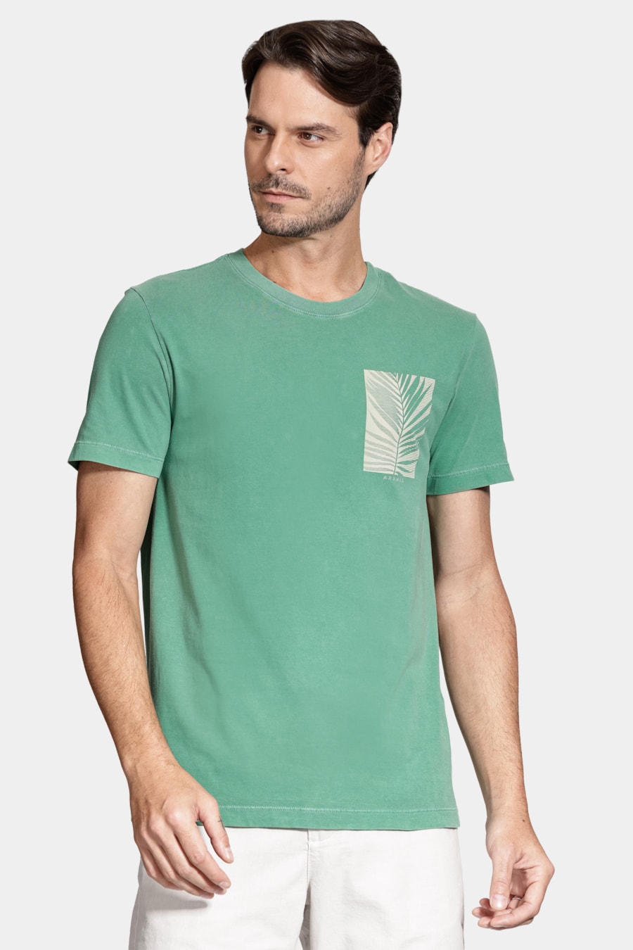 Camiseta Manga Curta Folha Listra Verde Amazonia 114 — foto 1 de 5