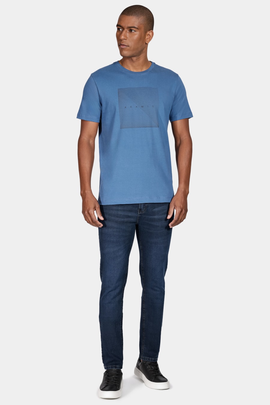 Camiseta Manga Curta Formas Aramis Azul Médio — foto 2 de 5