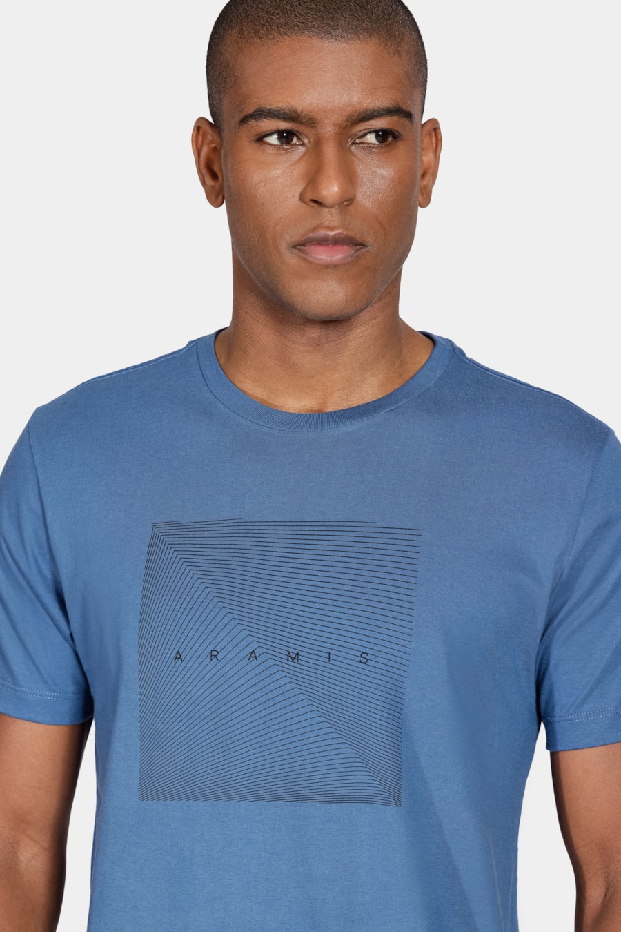Camiseta Manga Curta Formas Aramis Azul Médio — foto 3 de 5