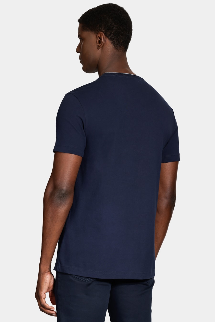 Camiseta Manga Curta Friso Gola Marinho — foto 4 de 5