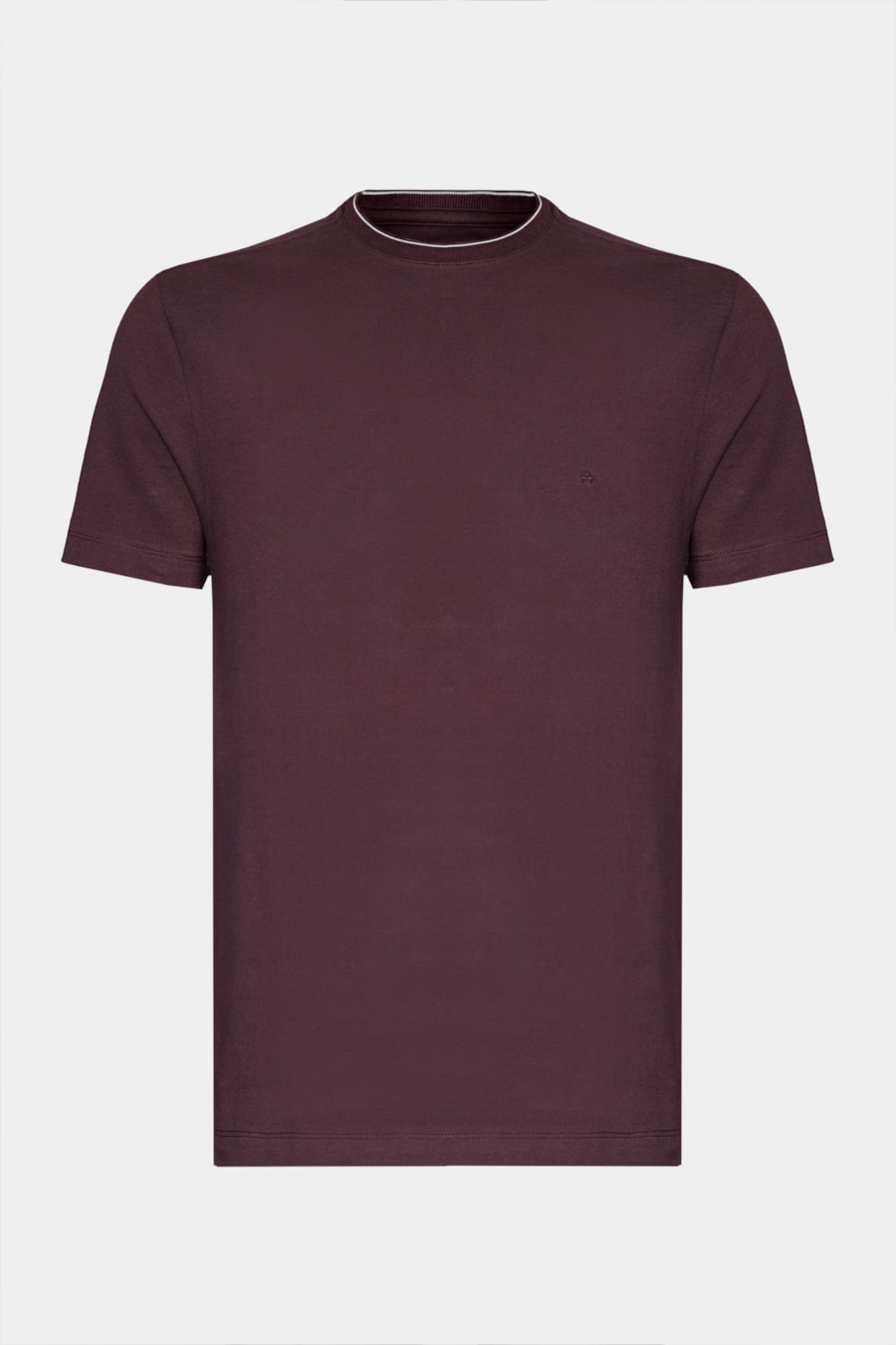Camiseta Manga Curta Friso Gola Marrom — foto 6 de 6