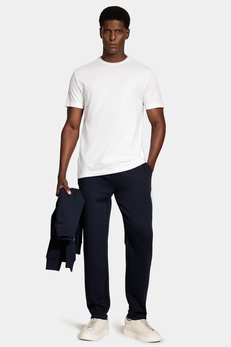 Camiseta Manga Curta Friso Gola Off White