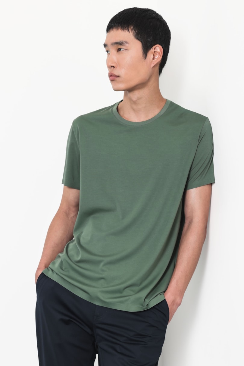 Camiseta Manga Curta Fusionada Menta