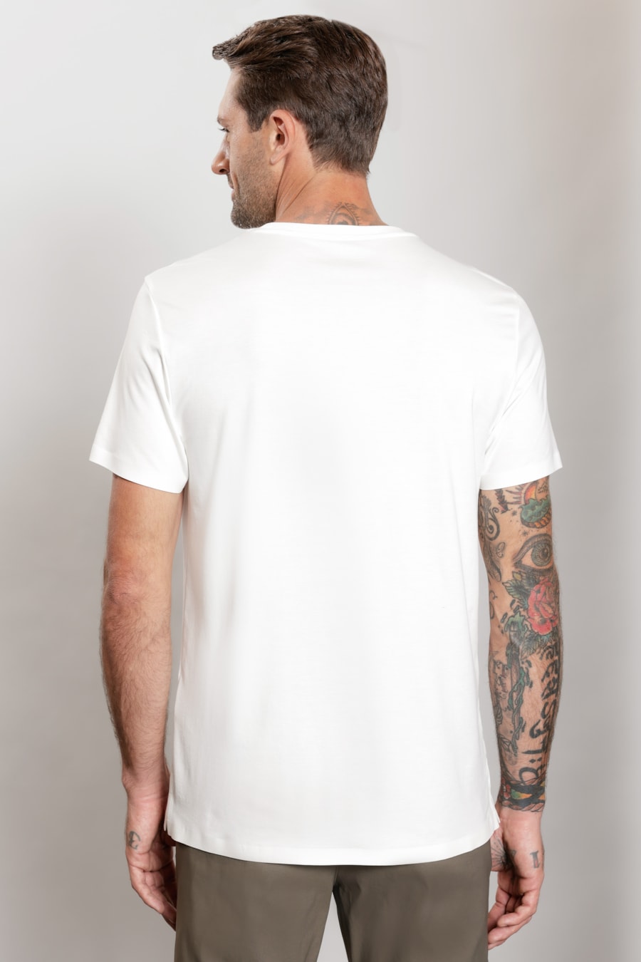 Camiseta Manga Curta Fusionada Off White — foto 5 de 6