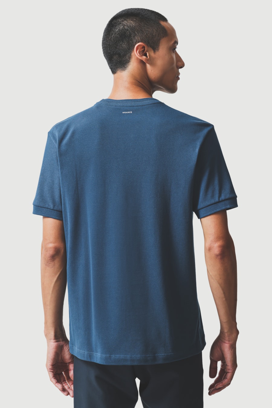 Camiseta Manga Curta Gola Dupla Azul Petroleo 115 — foto 4 de 5
