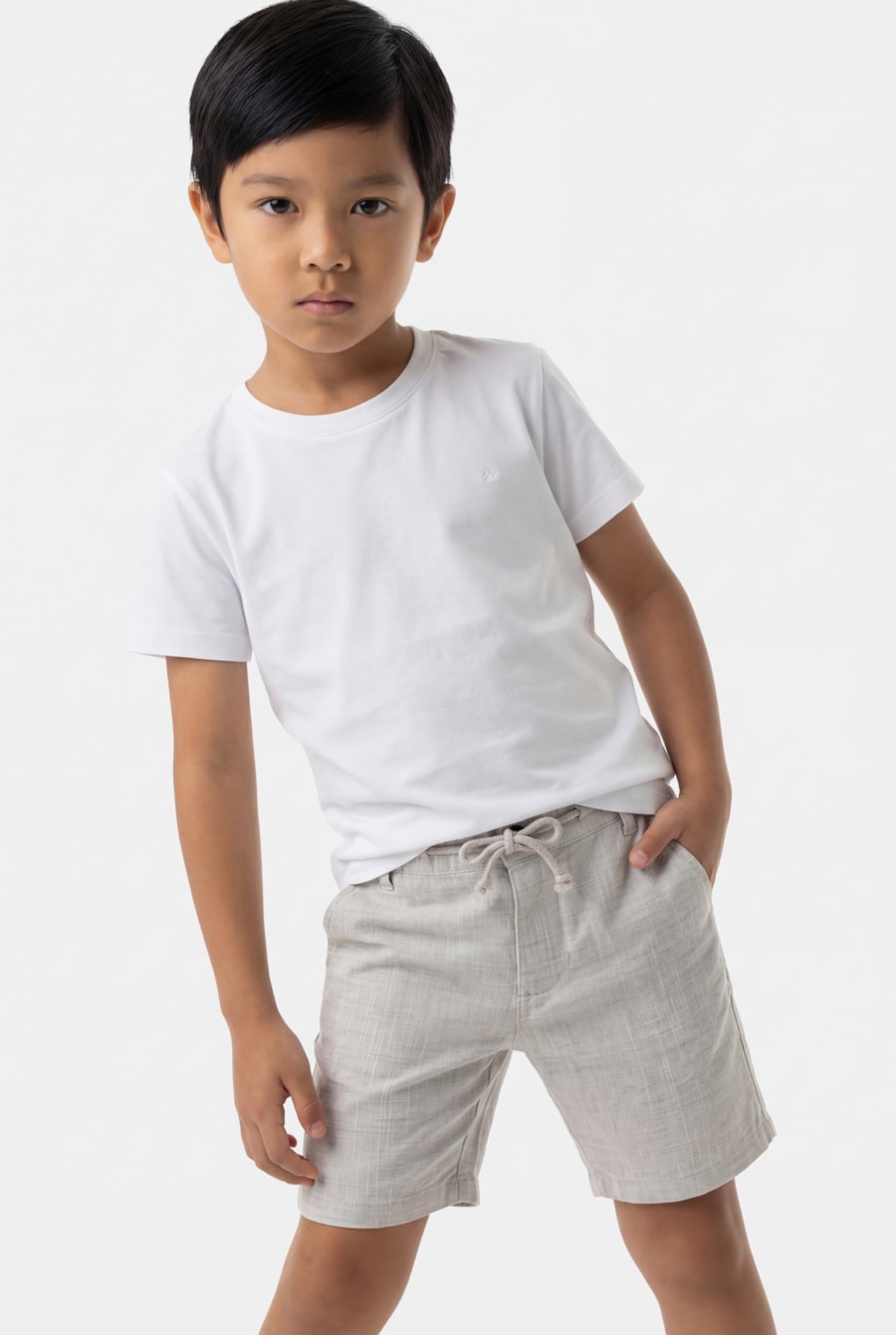 Camiseta Manga Curta Infantil Básica Branco — foto 1 de 3