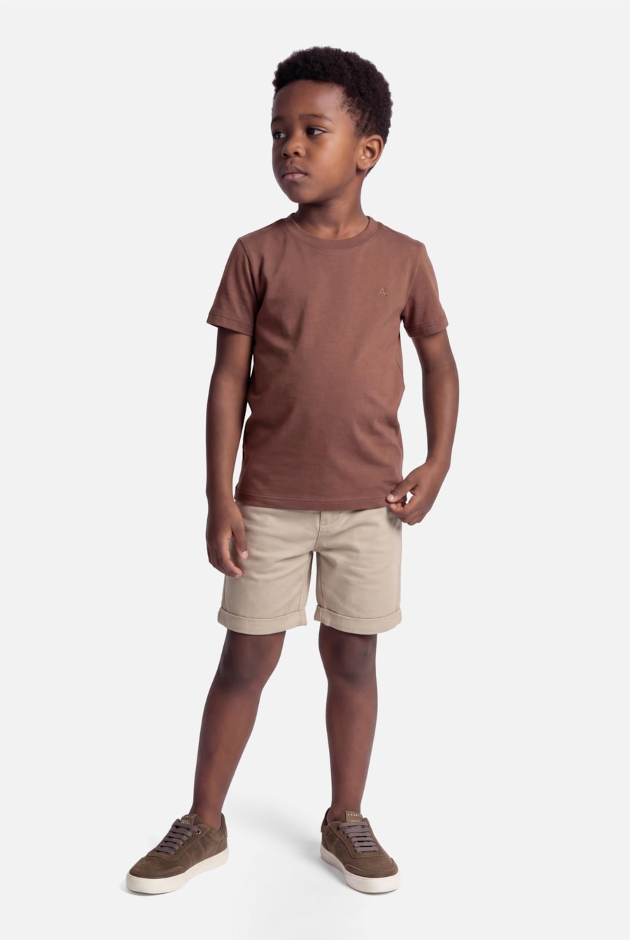 Camiseta Manga Curta Infantil Básica Cacau - Não Ativar Mostruário — foto 2 de 3