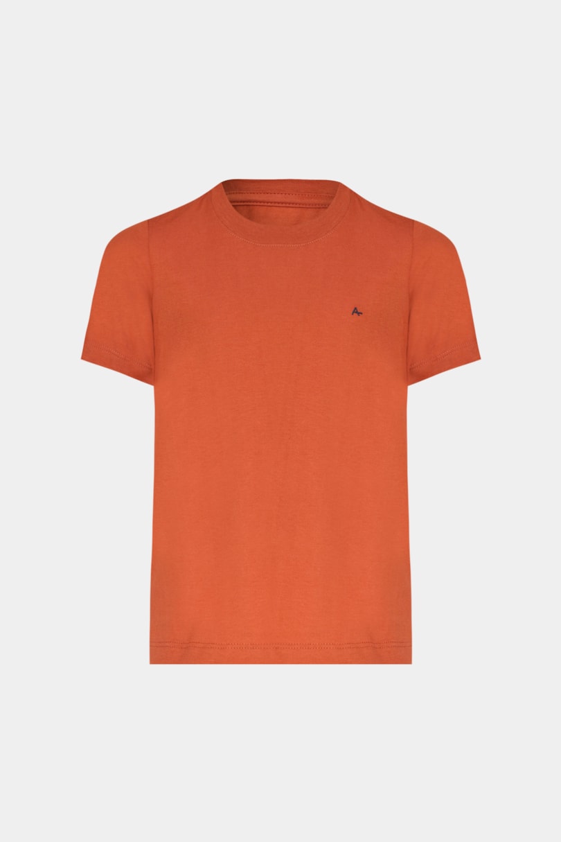 Camiseta Manga Curta Infantil Básica Ferrugem