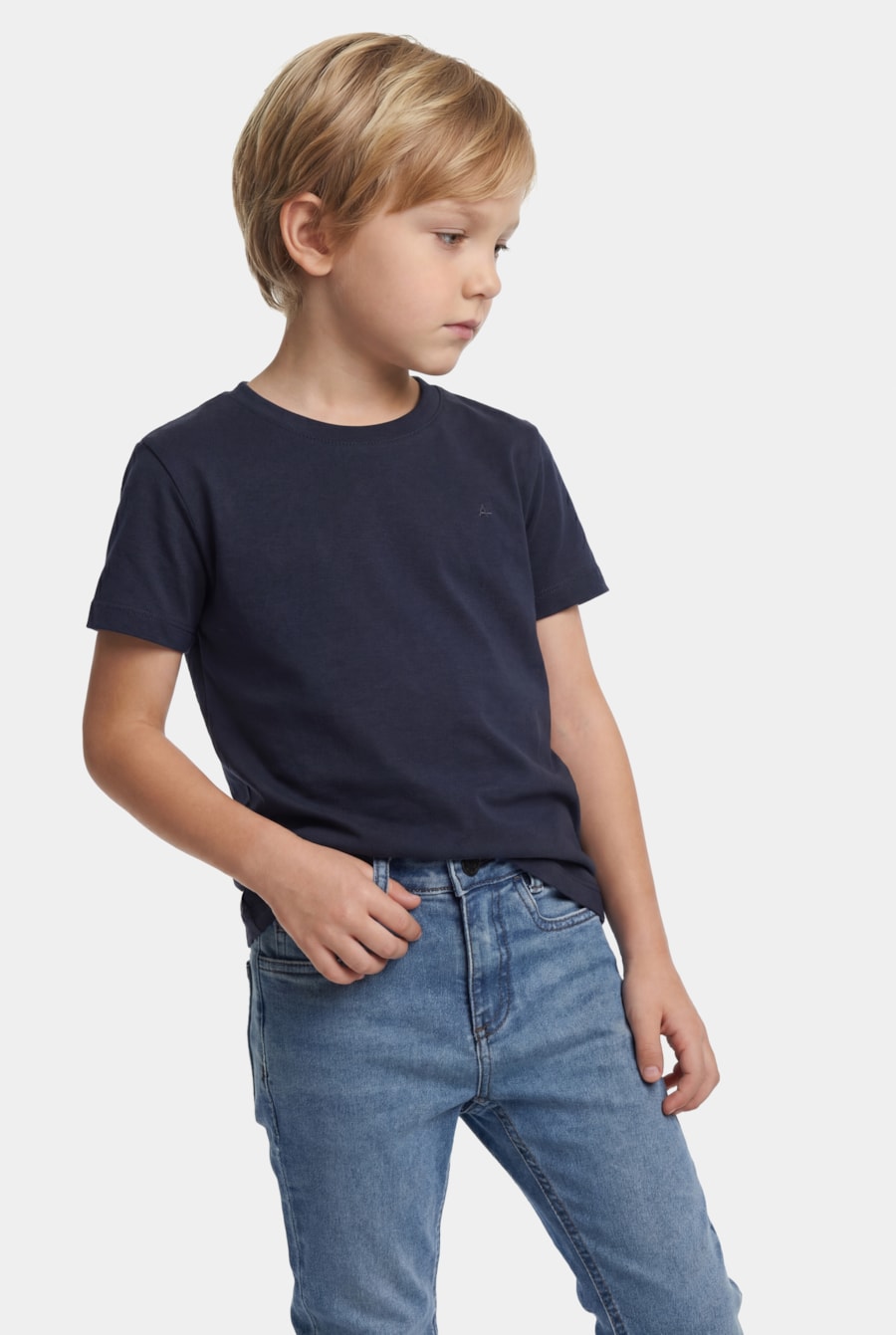 Camiseta Manga Curta Infantil Básica Marinho — foto 1 de 3