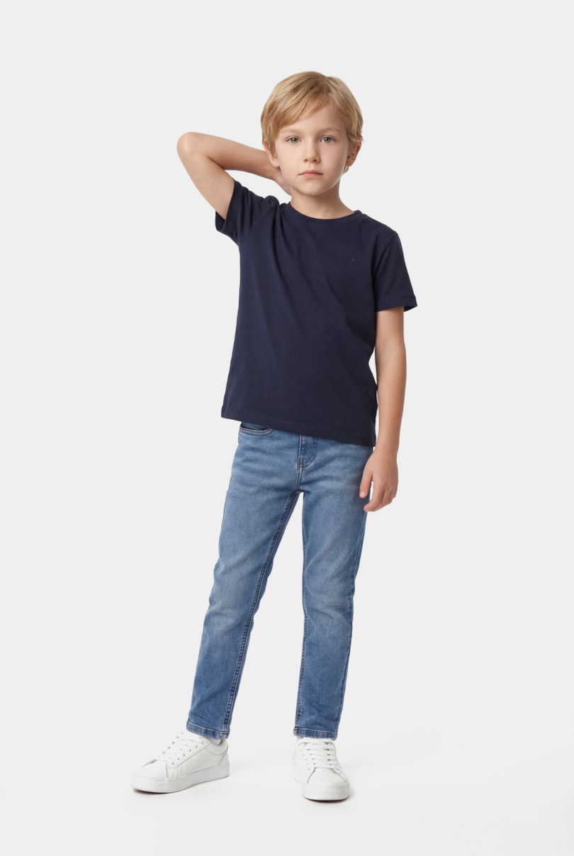 Camiseta Manga Curta Infantil Básica Marinho