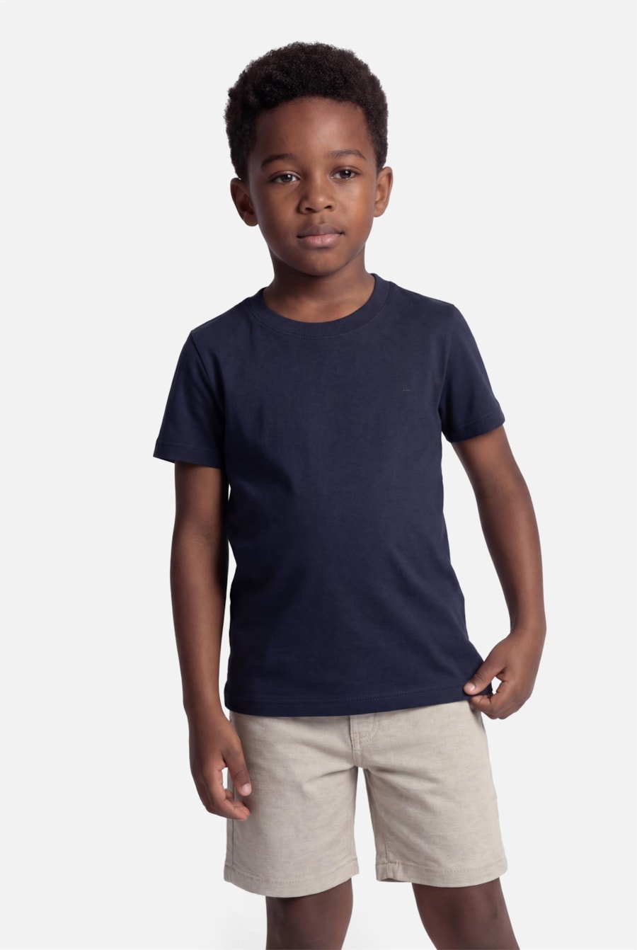 Camiseta Manga Curta Infantil Básica Marinho — foto 1 de 4