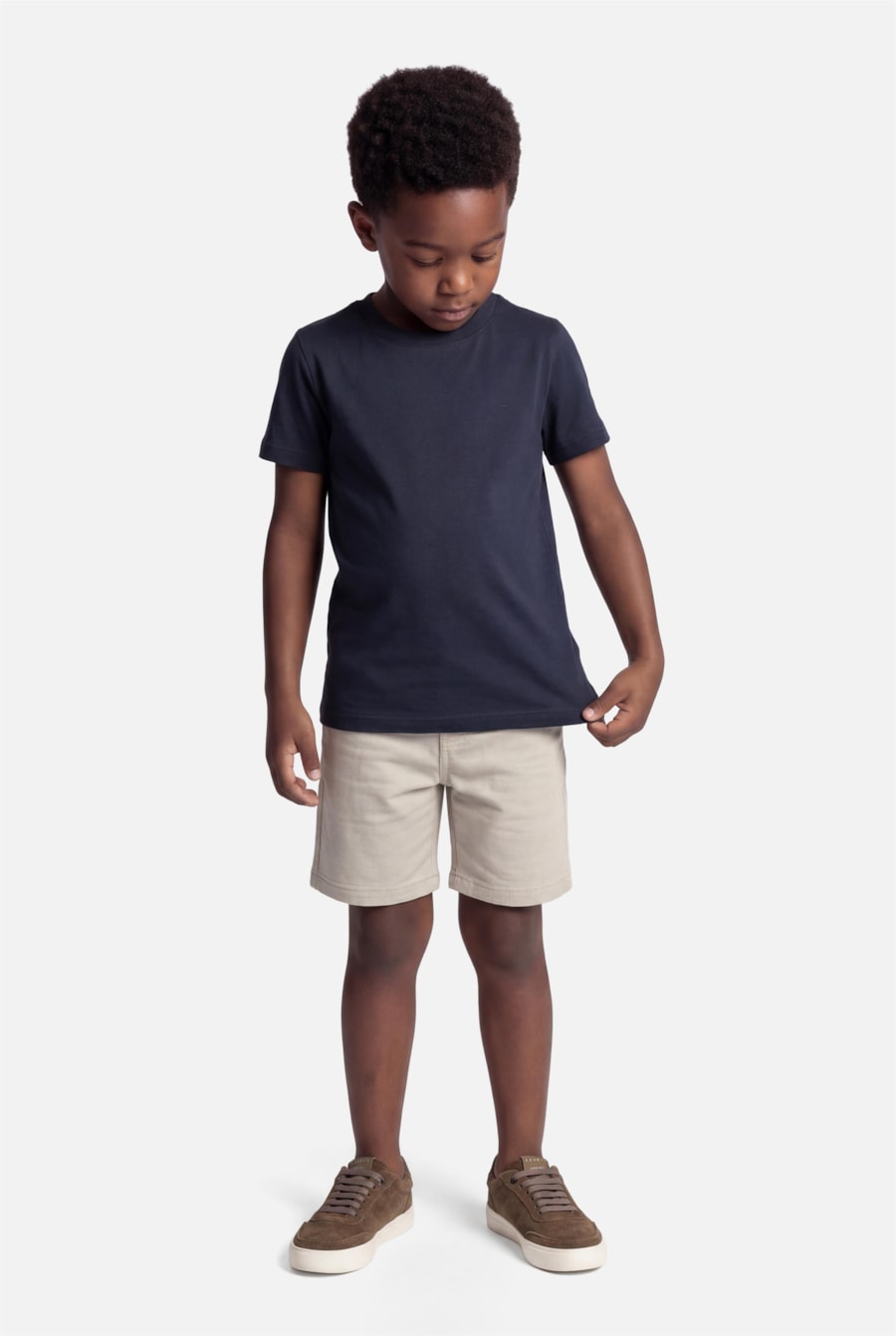 Camiseta Manga Curta Infantil Básica Marinho — foto 2 de 4