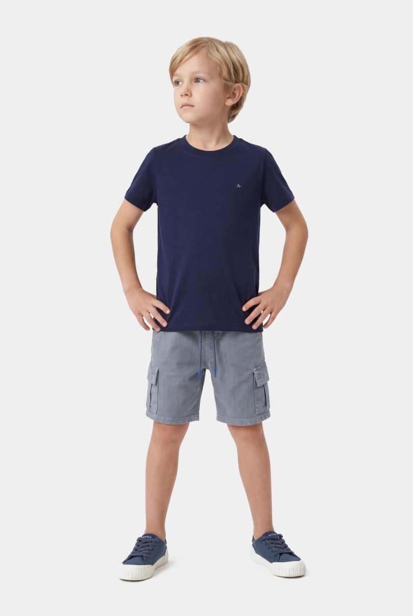 Camiseta Manga Curta Infantil Básica Navy