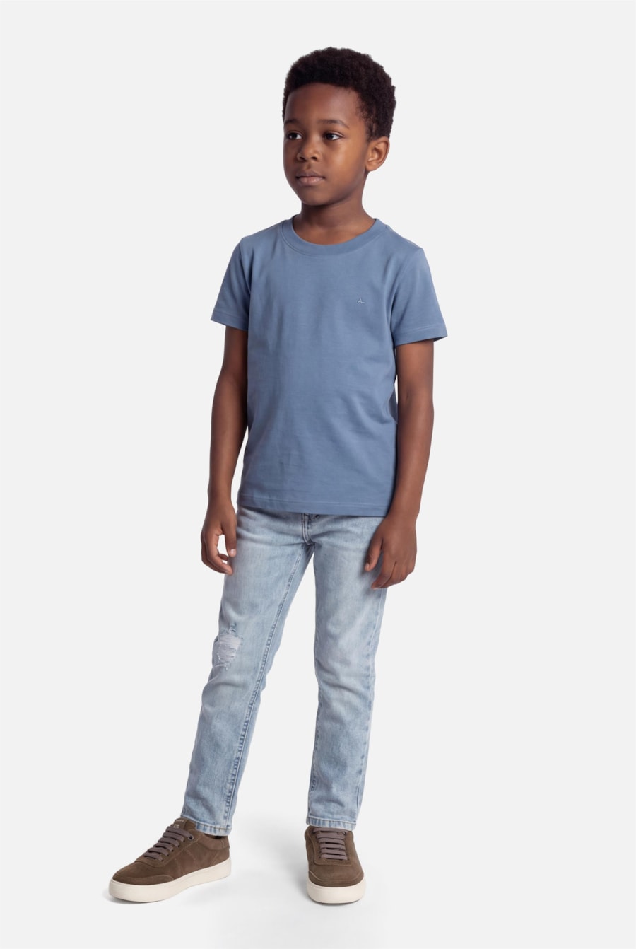 Camiseta Manga Curta Infantil Básica Oceano - Não Ativar Mostruário — foto 2 de 3