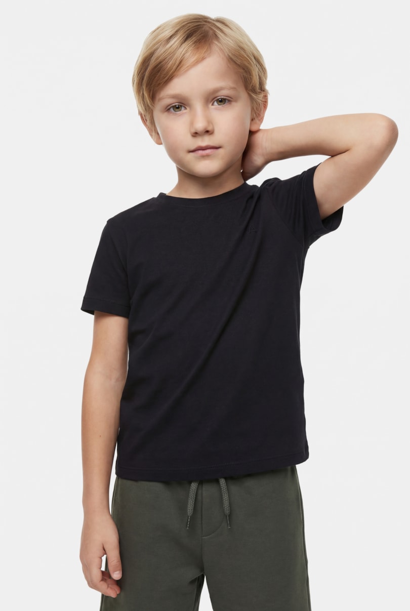 Camiseta Manga Curta Infantil Básica Preto