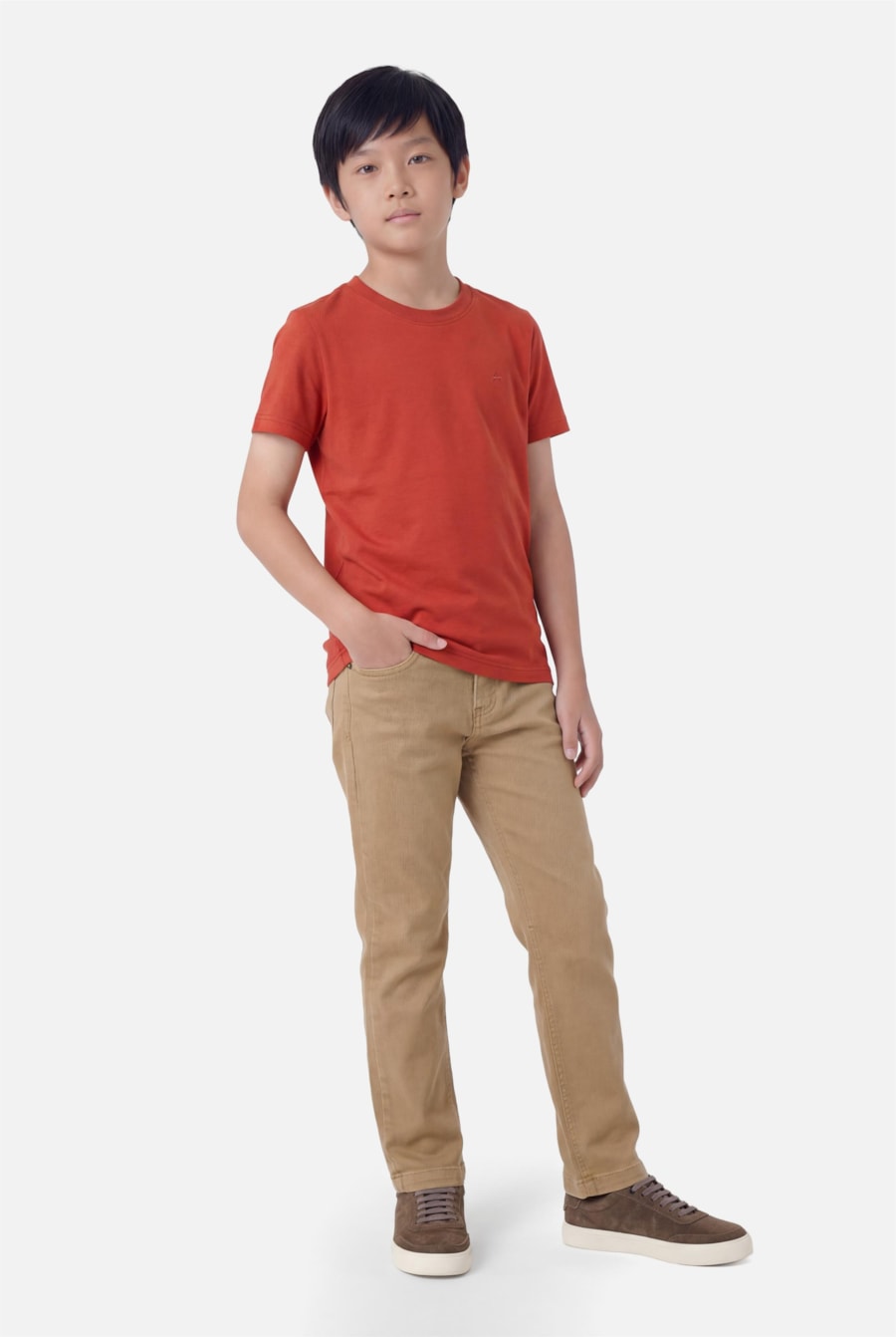 Camiseta Manga Curta Infantil Básica Telha — foto 2 de 3