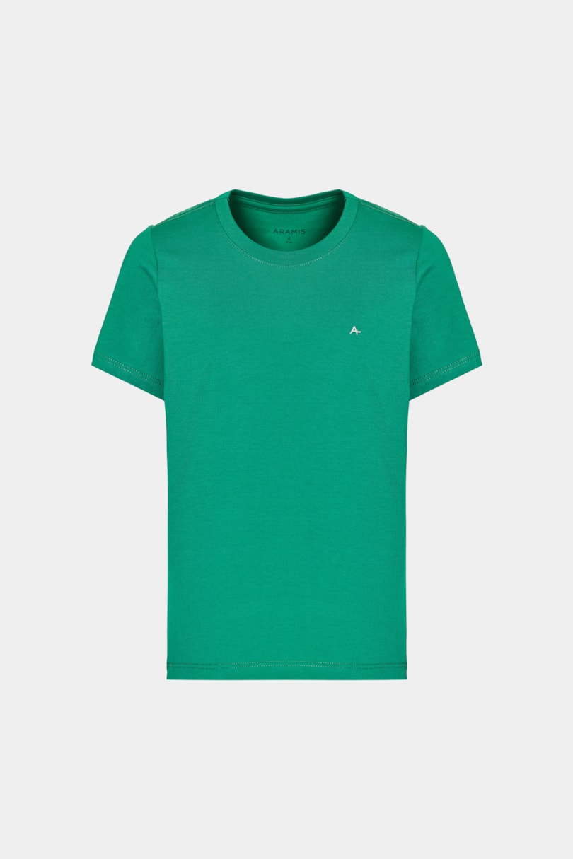 Camiseta Manga Curta Infantil Básica Verde Amazonia
