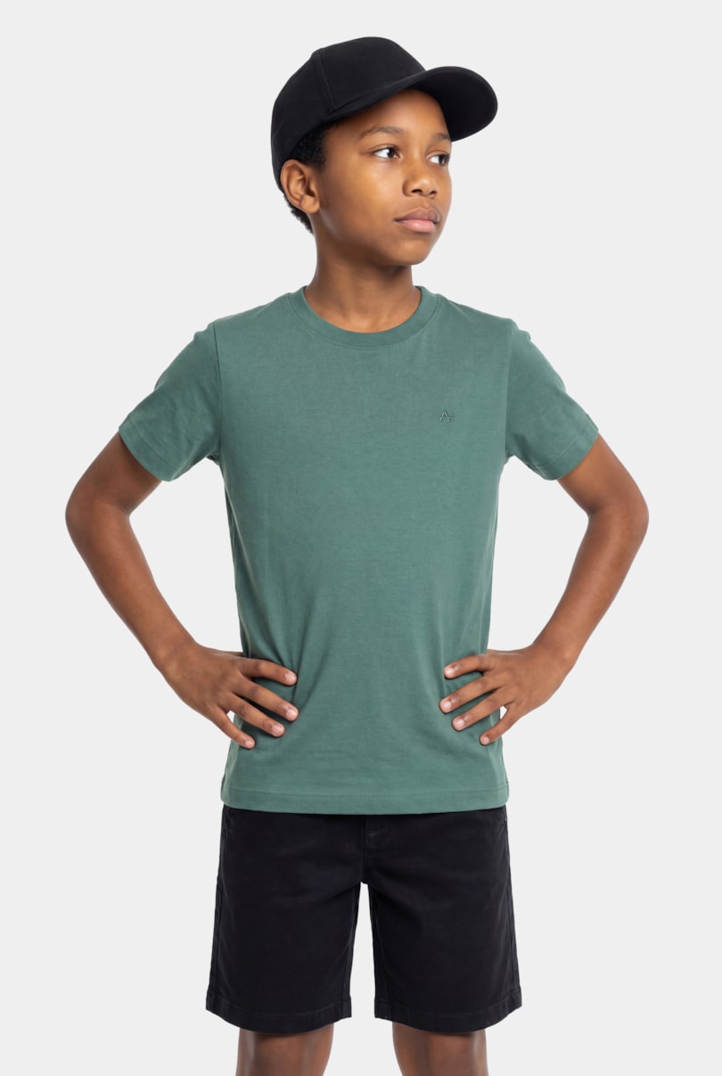 Camiseta Manga Curta Infantil Básica Verde Bandeira