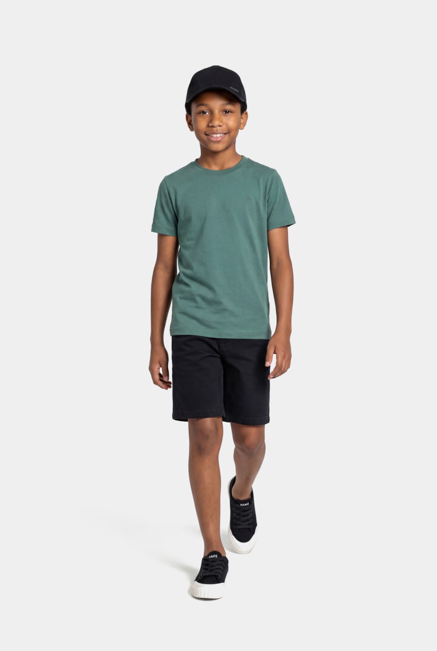 Camiseta Manga Curta Infantil Básica Verde Bandeira — foto 2 de 4