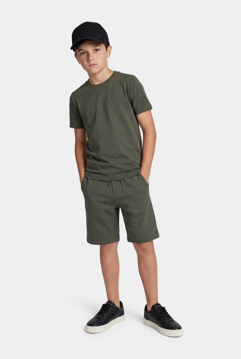 Camiseta Manga Curta Infantil Básica Verde Militar