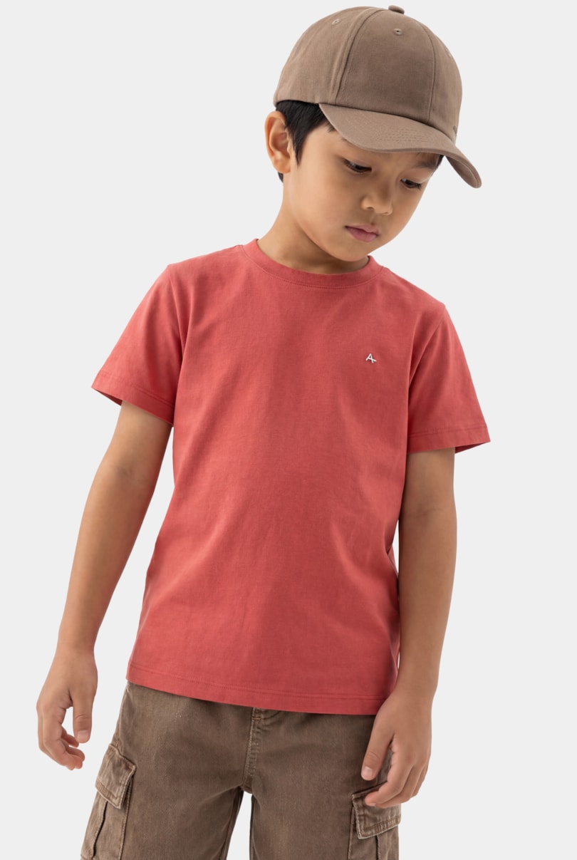 Camiseta Manga Curta Infantil Básica Vermelho