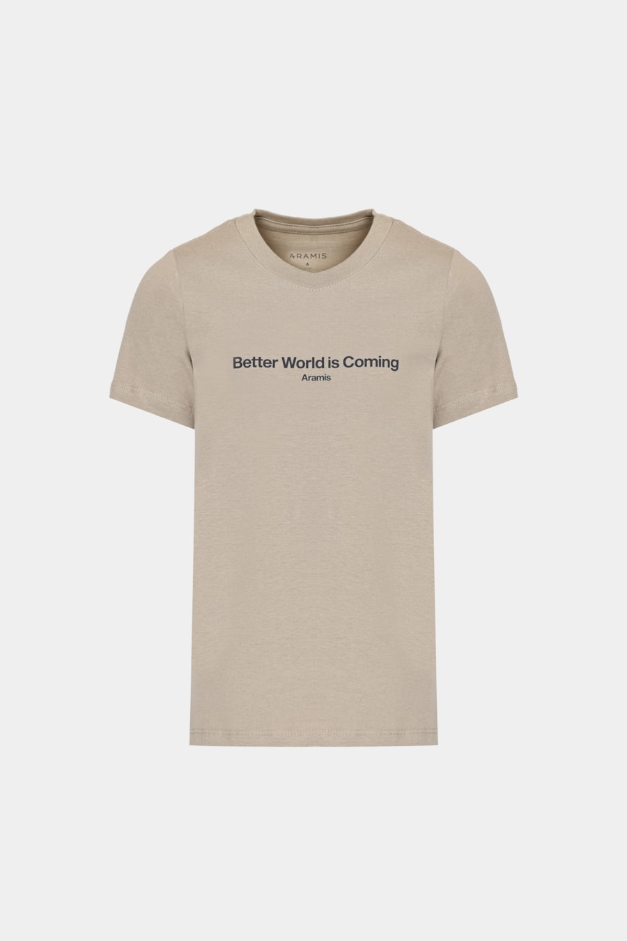 Camiseta Manga Curta Infantil Better World Is Coming Caqui 116 — foto 6 de 7