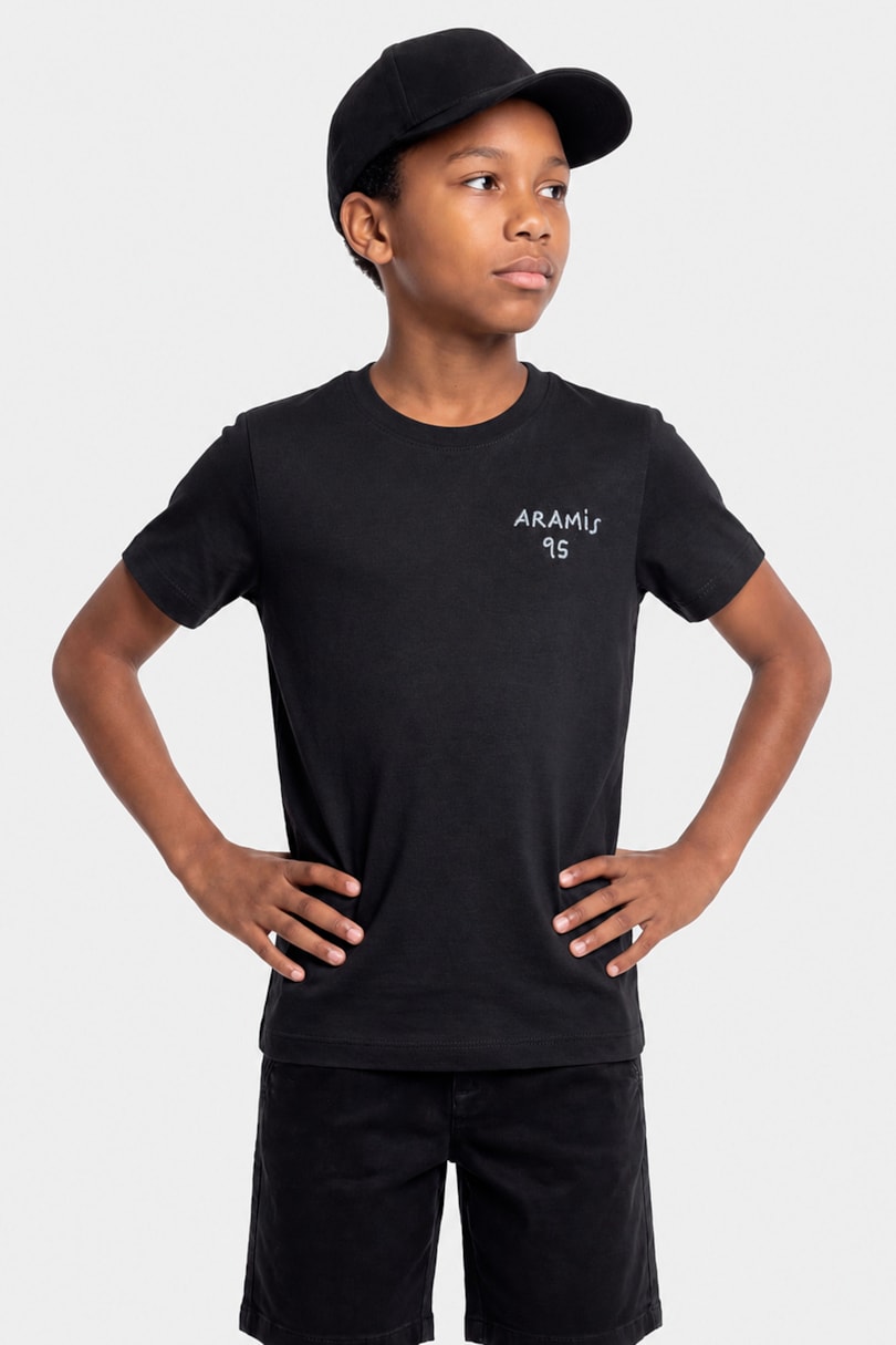 Camiseta Manga Curta Infantil Bordado 1995 Preto