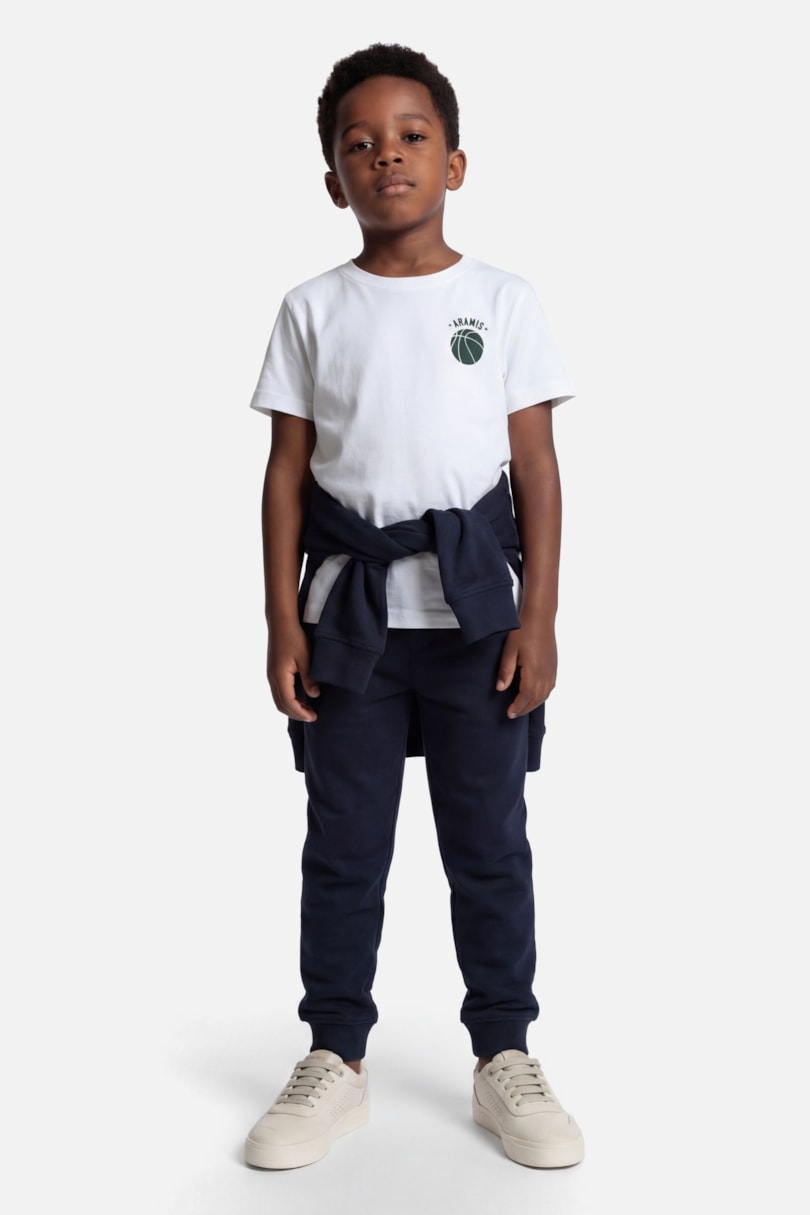 Camiseta Manga Curta Infantil Estampa Basket Off White