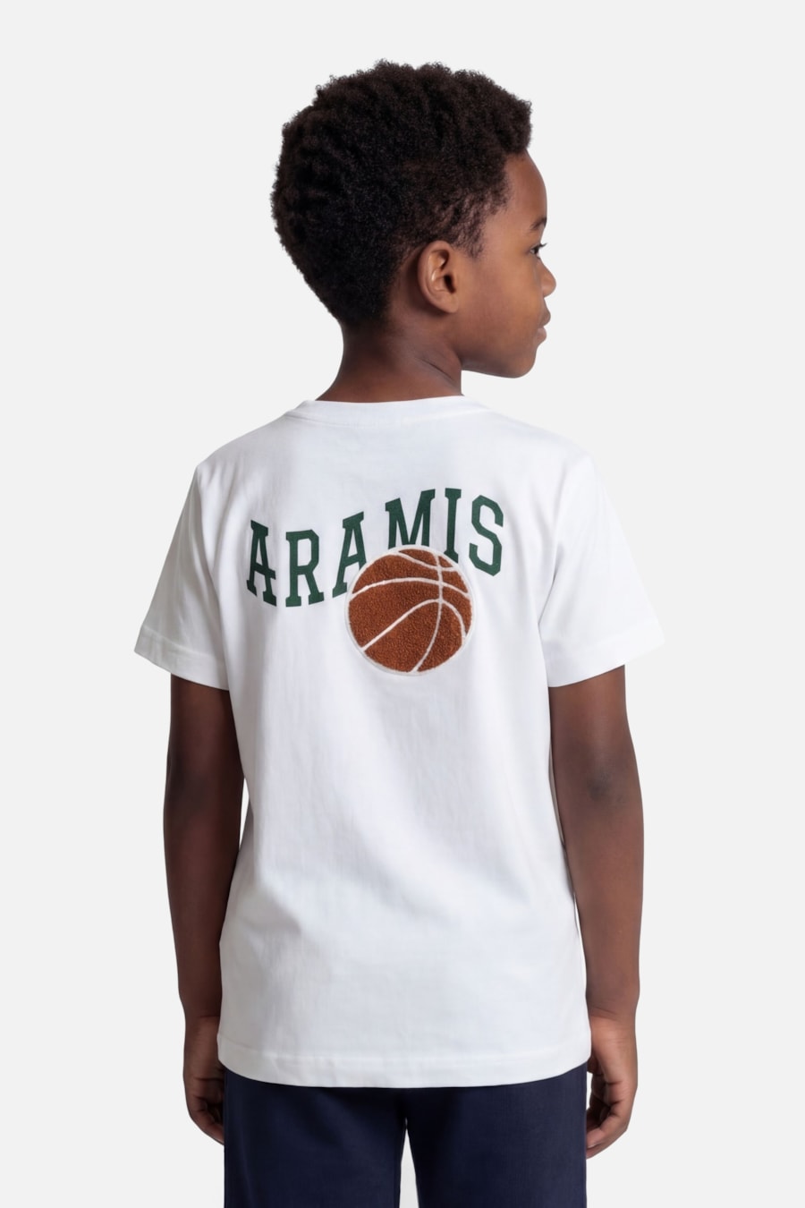 Camiseta Manga Curta Infantil Estampa Basket Off White — foto 3 de 5