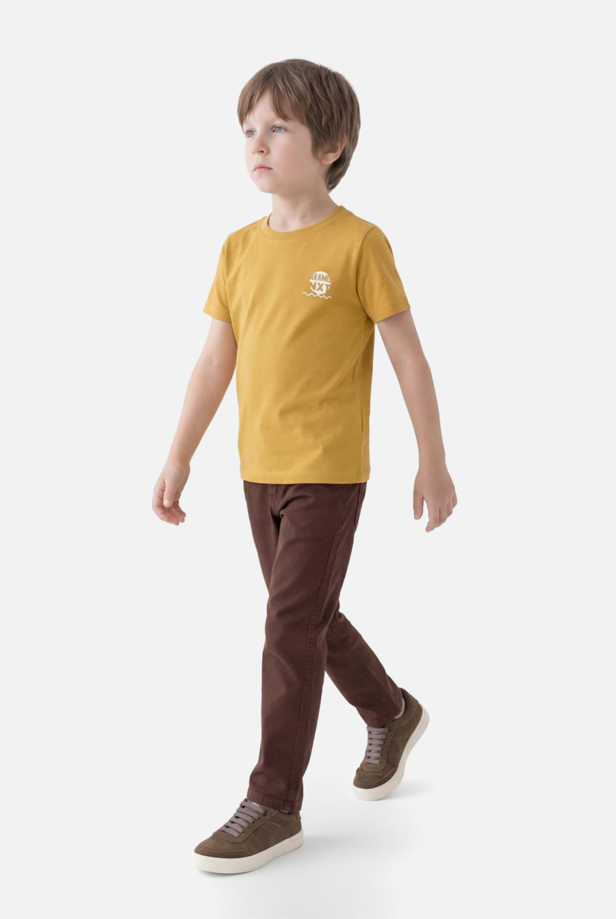 Camiseta Manga Curta Infantil Estampa Breeze Camelo 118 — foto 2 de 5