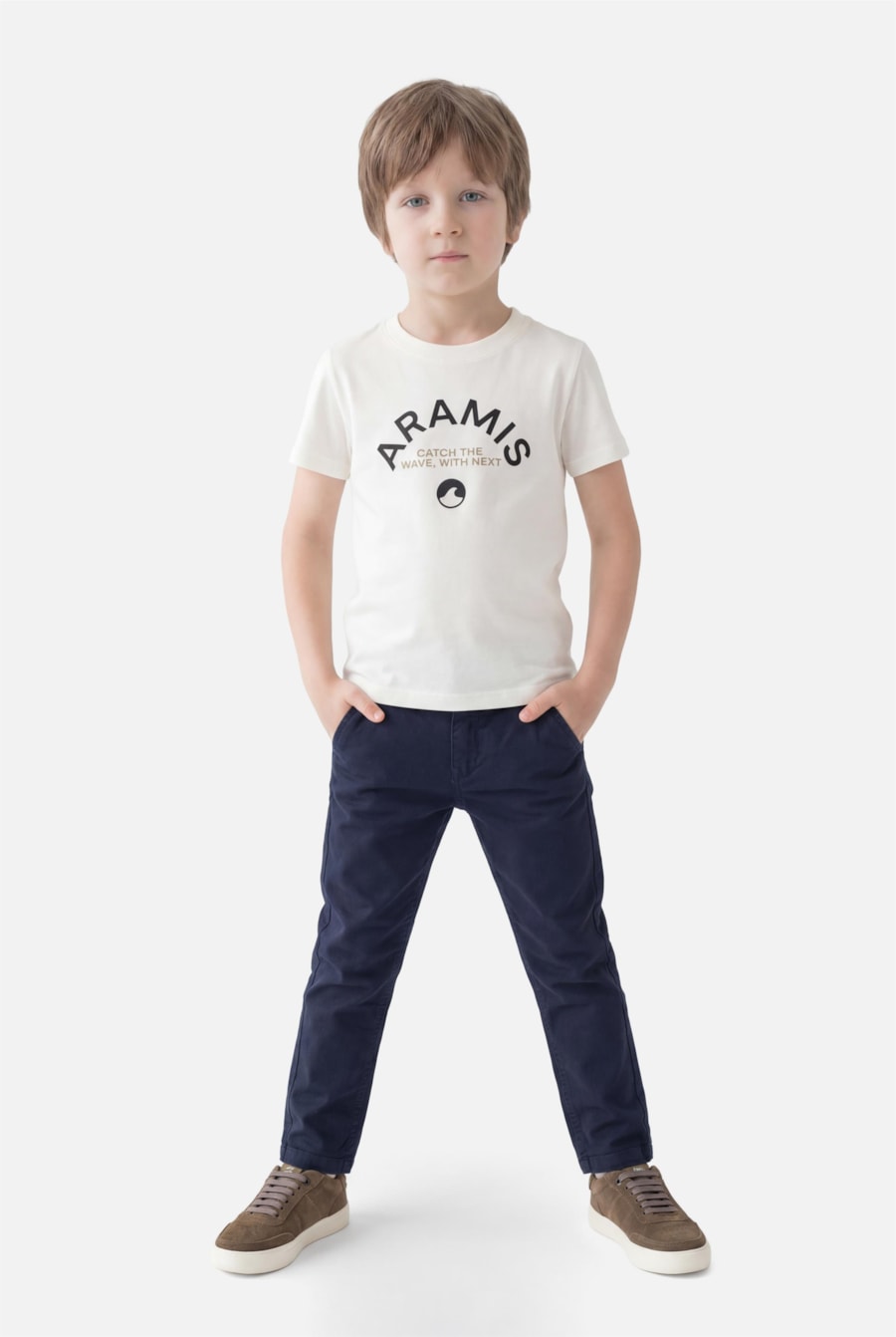 Camiseta Manga Curta Infantil Estampa Catch The Waves Off White — foto 2 de 3