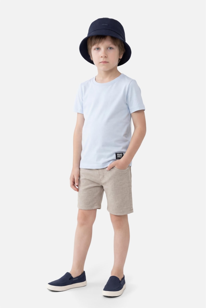 Camiseta Manga Curta Infantil Estampa Circular Azul Claro