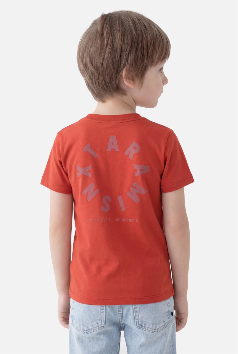 Camiseta Manga Curta Infantil Estampa Circular Telha — foto 1 de 5