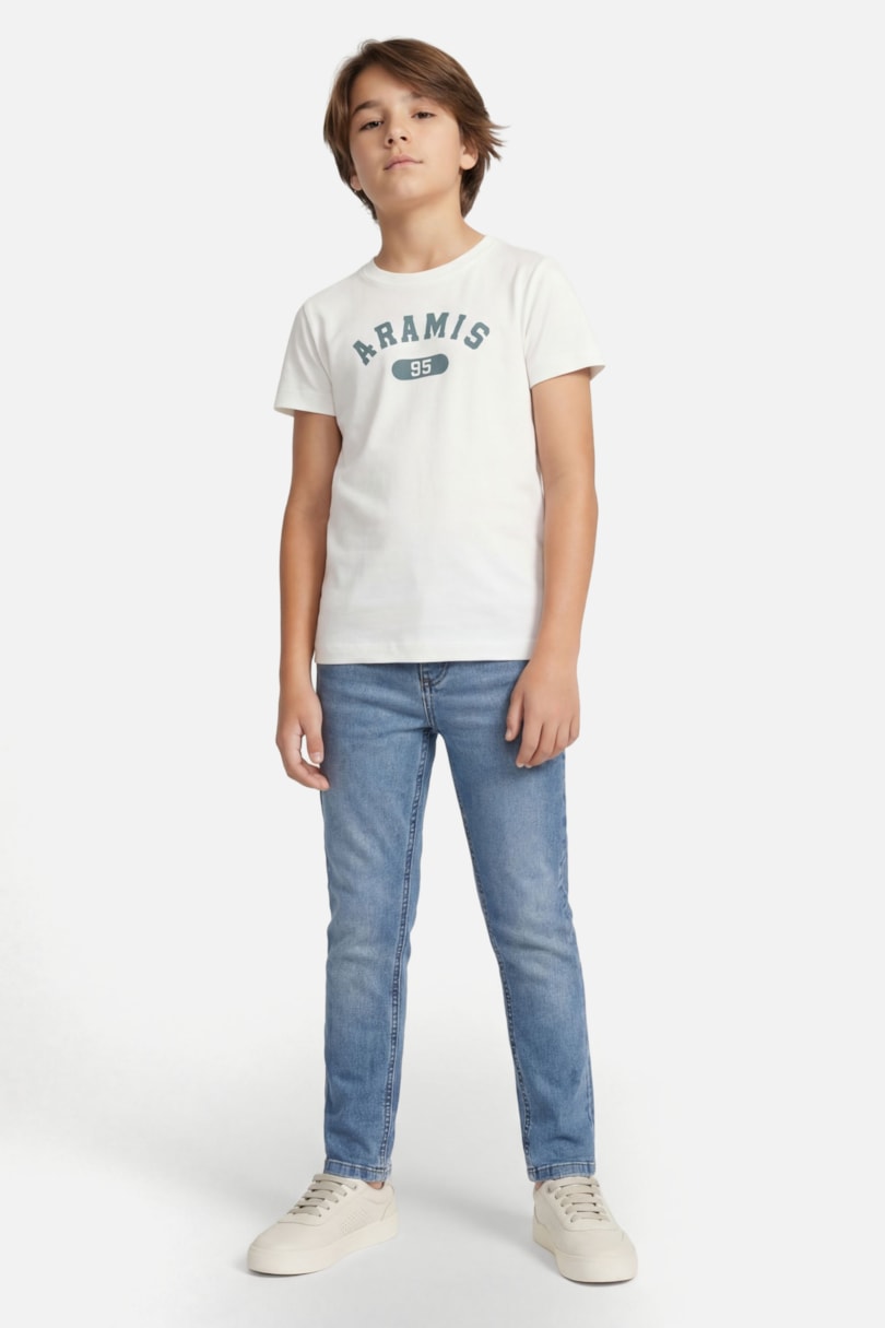 Camiseta Manga Curta Infantil Estampa College Off White