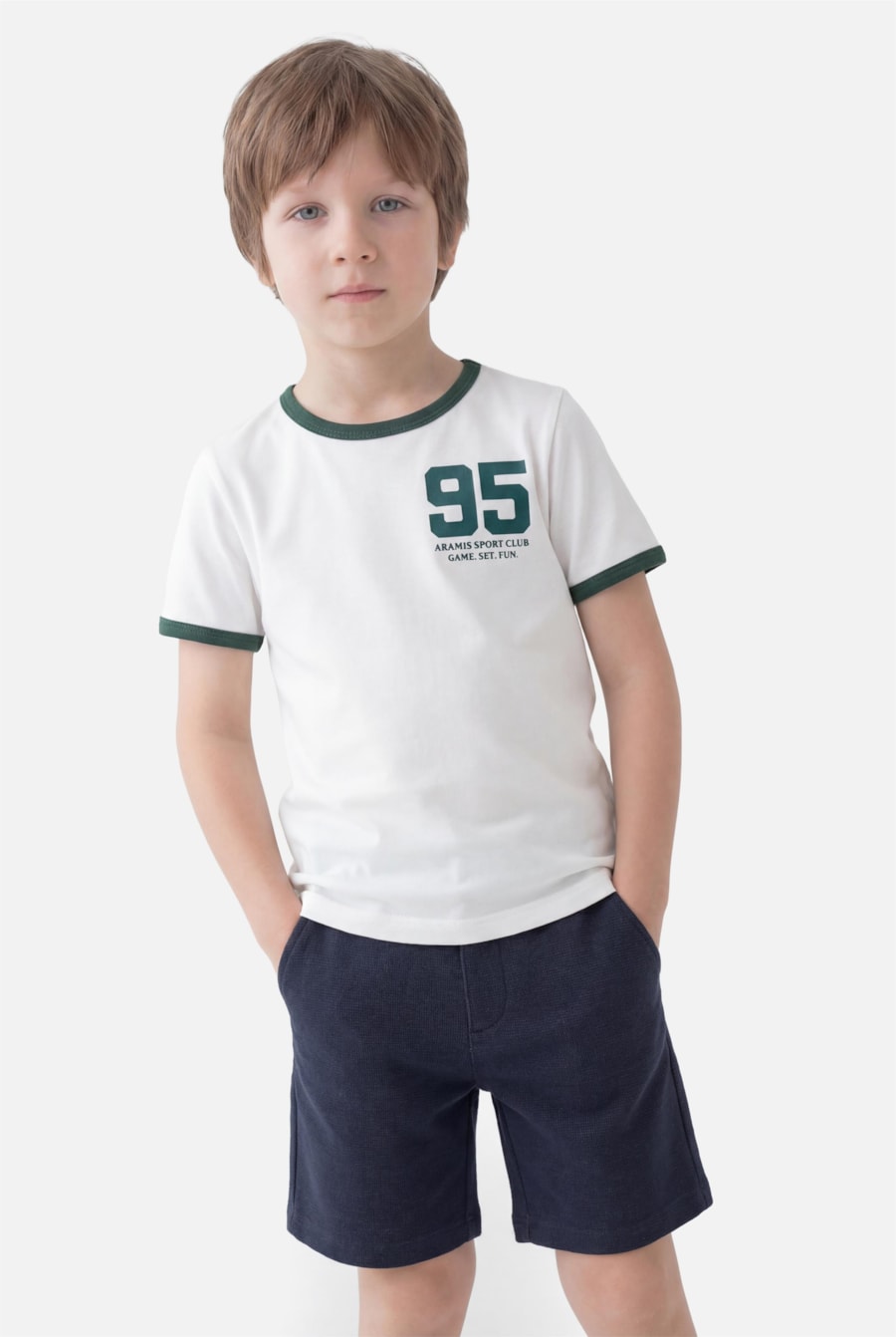 Camiseta Manga Curta Infantil Estampa Contraste Off White — foto 1 de 3