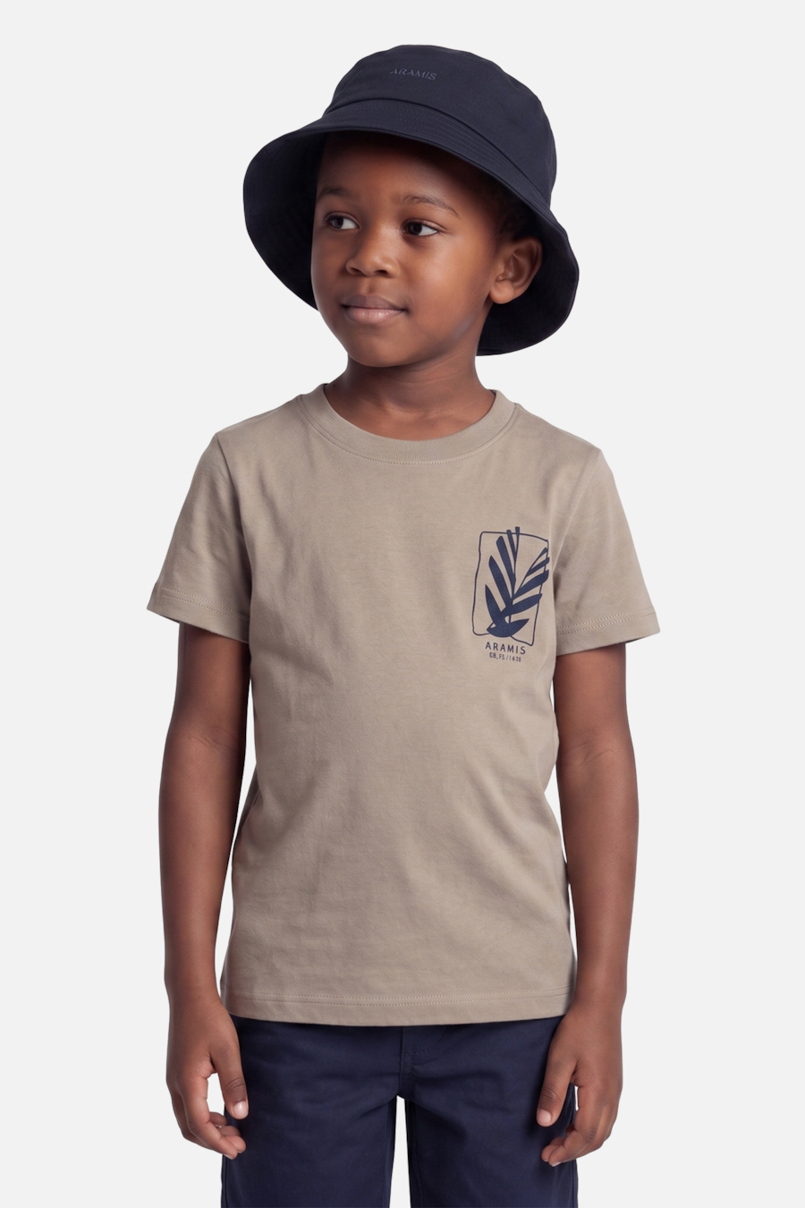 Camiseta Manga Curta Infantil Estampa Folha Geometrica Amendoa 118 — foto 1 de 5
