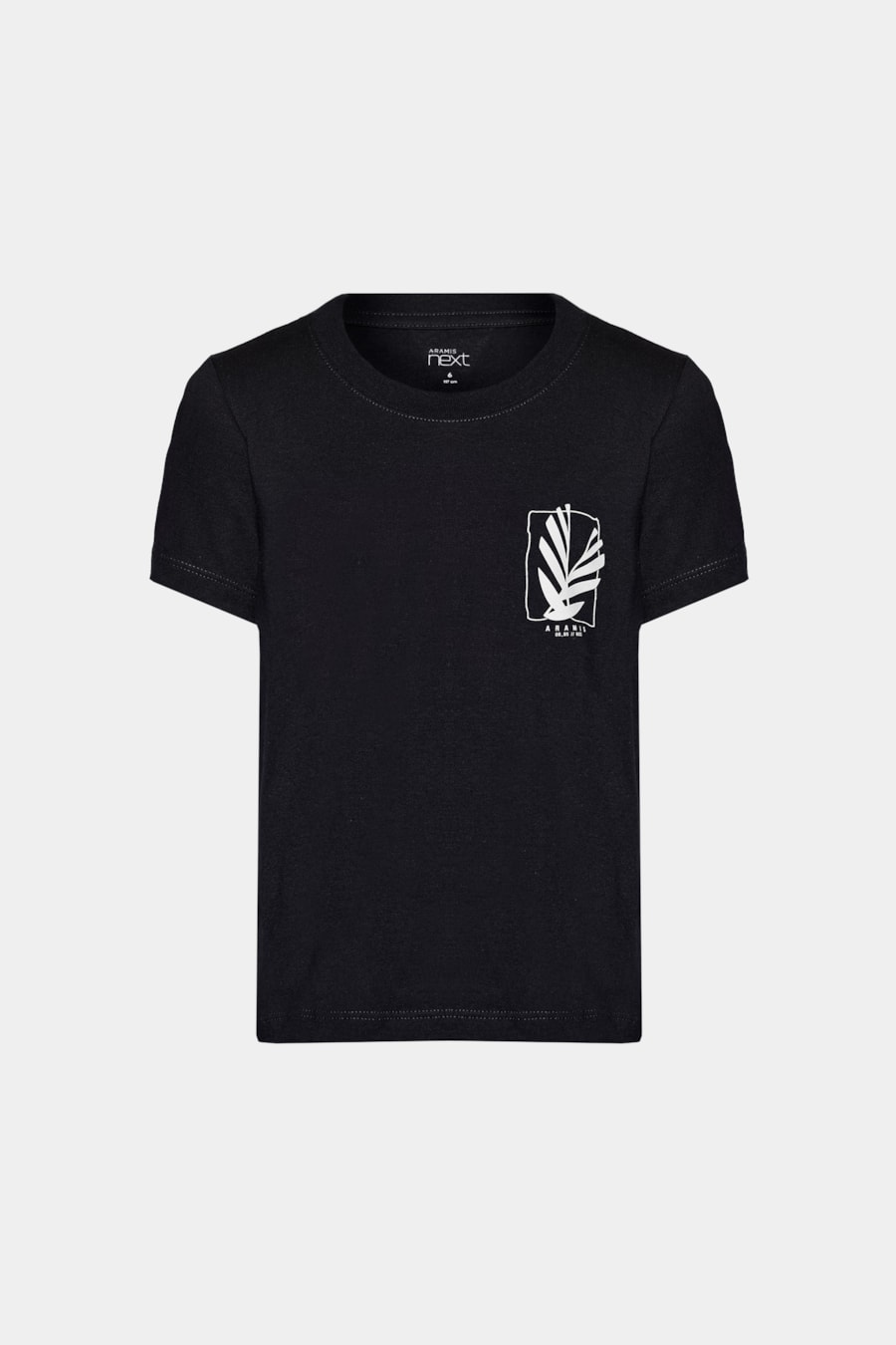 Camiseta Manga Curta Infantil Estampa Folha Geometrica Marinho — foto 4 de 6