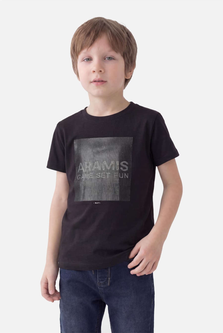 Camiseta Manga Curta Infantil Estampa Game Preto — foto 1 de 3
