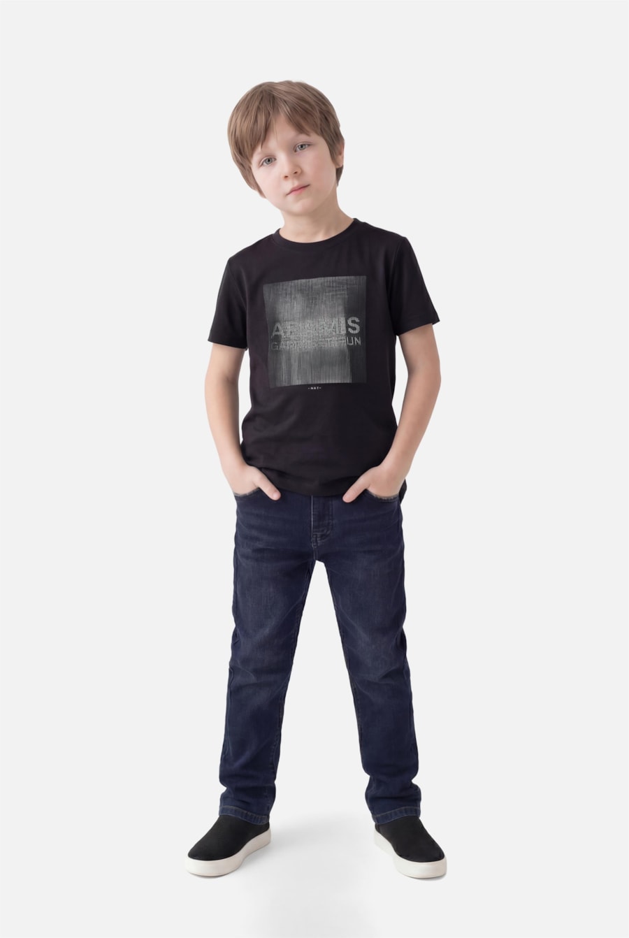 Camiseta Manga Curta Infantil Estampa Game Preto — foto 2 de 3