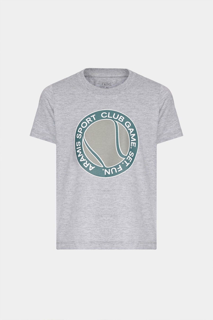 Camiseta Manga Curta Infantil Estampa Logo Tennis Cinza Mescla — foto 3 de 3