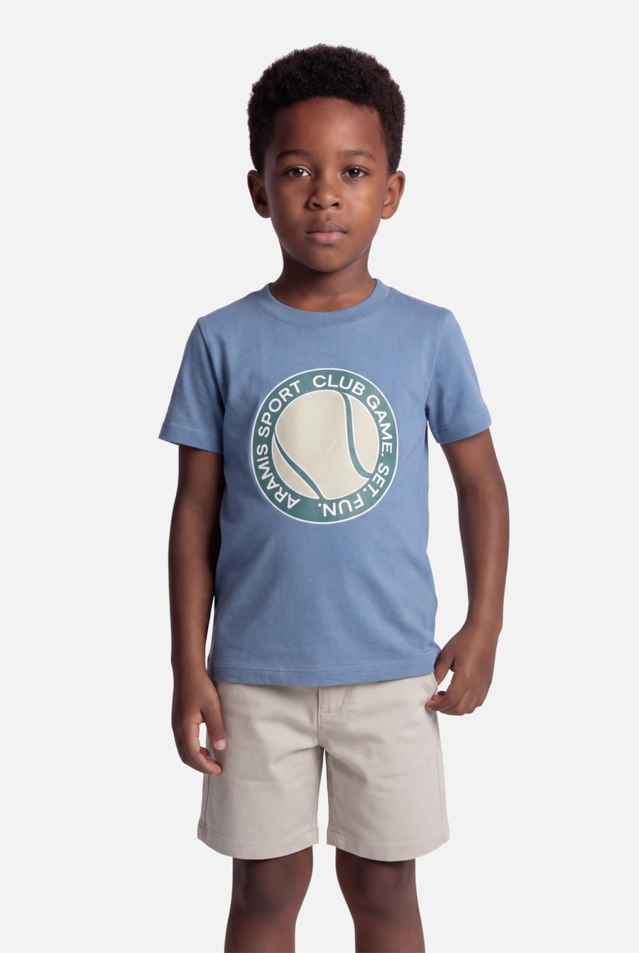 Camiseta Manga Curta Infantil Estampa Logo Tennis Oceano — foto 1 de 3